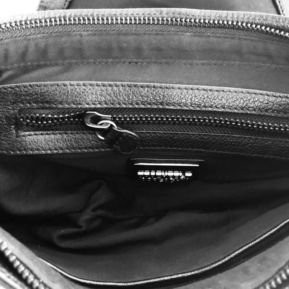 BRACHFELD PARLAGY DAPHNE BLACK LEATHER CLUTCH